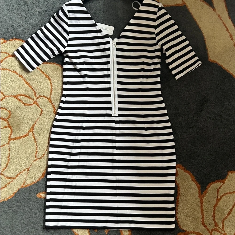 😍Perfect for Summer NWT - Banana Republic Navy & White Striped Dress | Size 10 - Picture 8 of 8